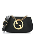 Roxy Calfskin Blondie Chain Shoulder Flap Bag Black