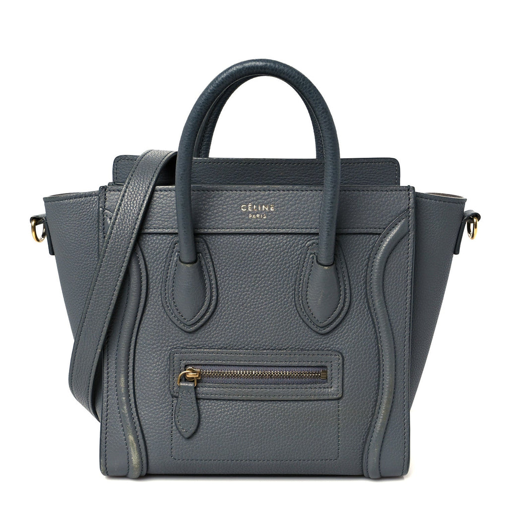 Drummed Calfskin Nano Luggage Kohl