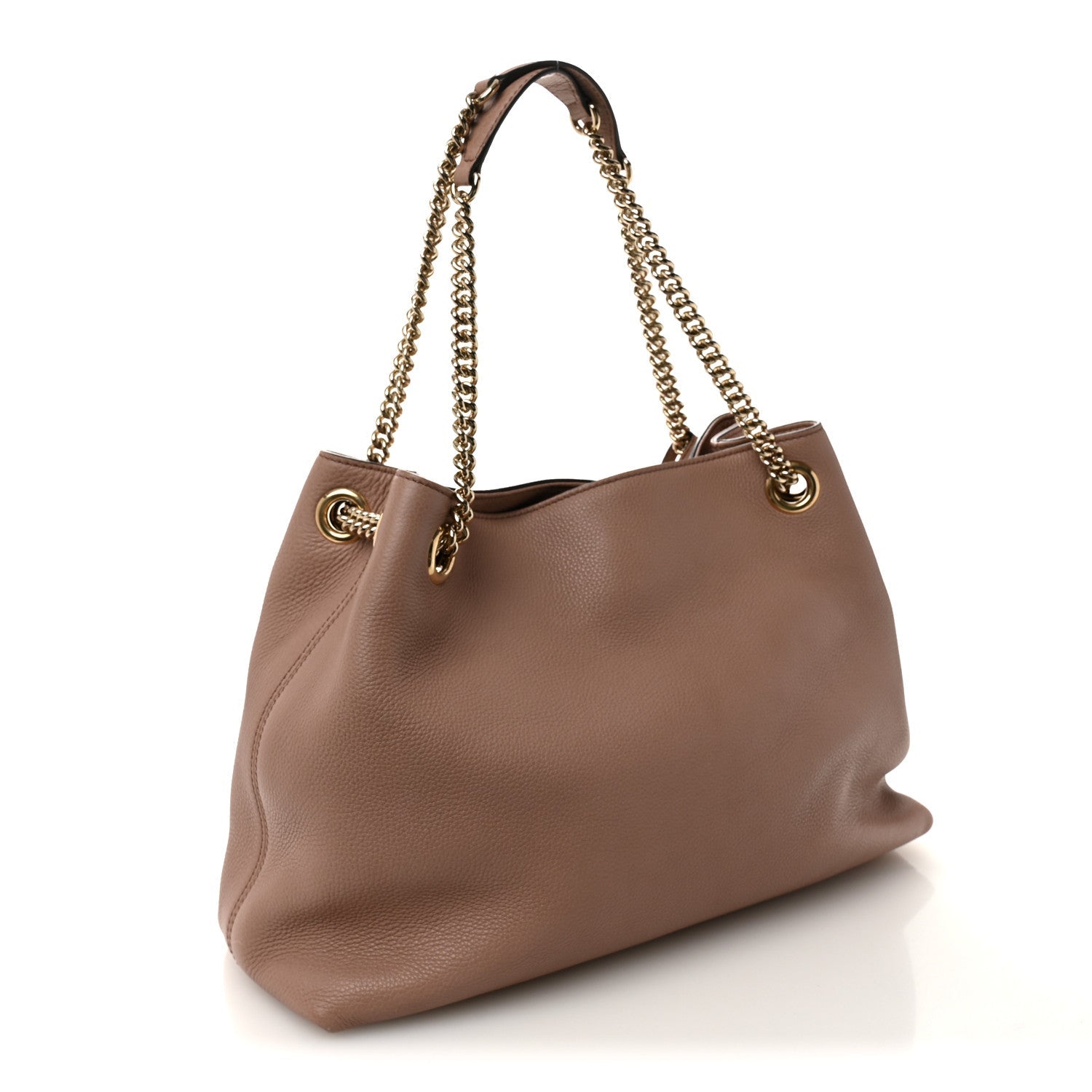 Pebbled Calfskin Medium Soho Chain Shoulder Bag Camelia