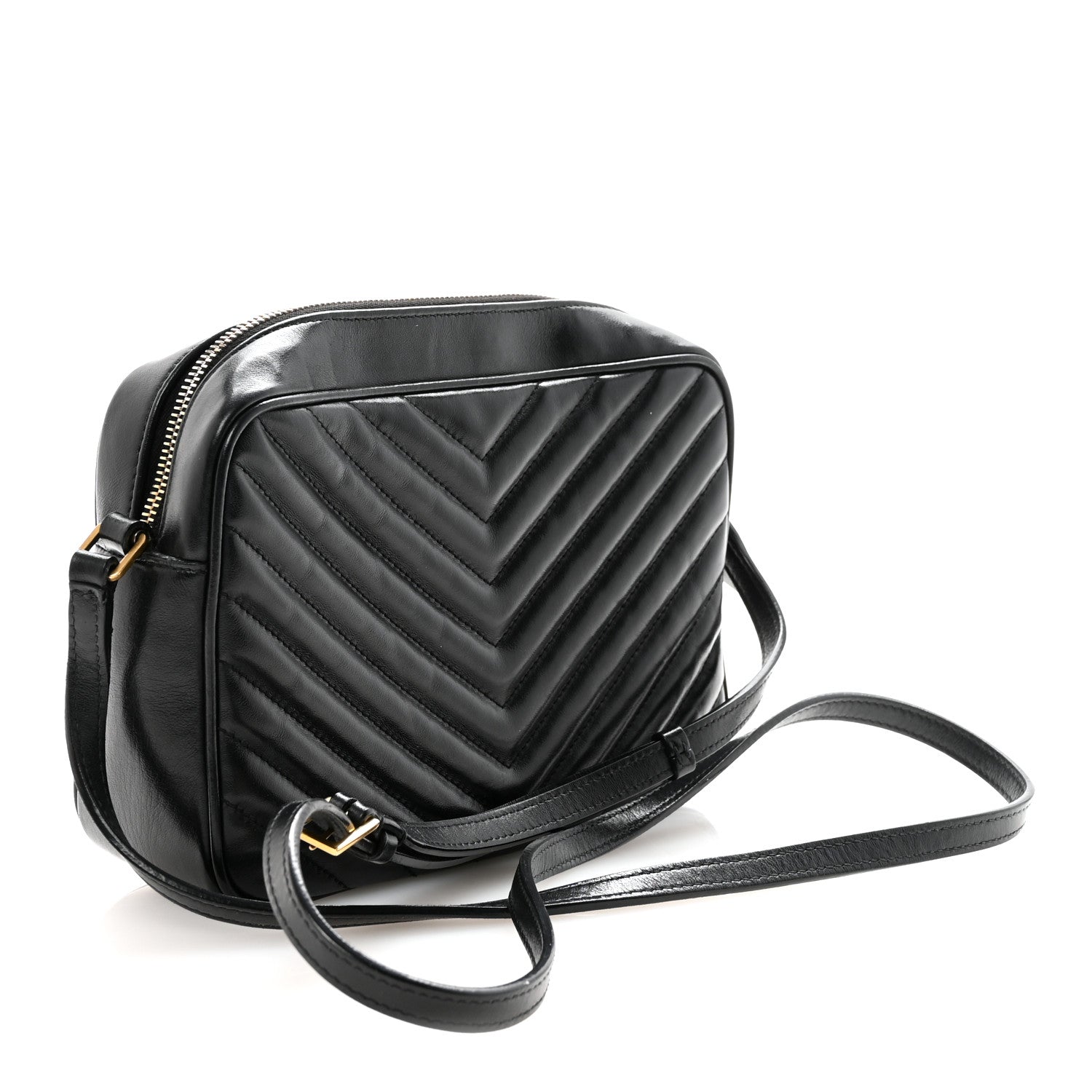 Calfskin Matelasse Monogram Lou Camera Bag Black