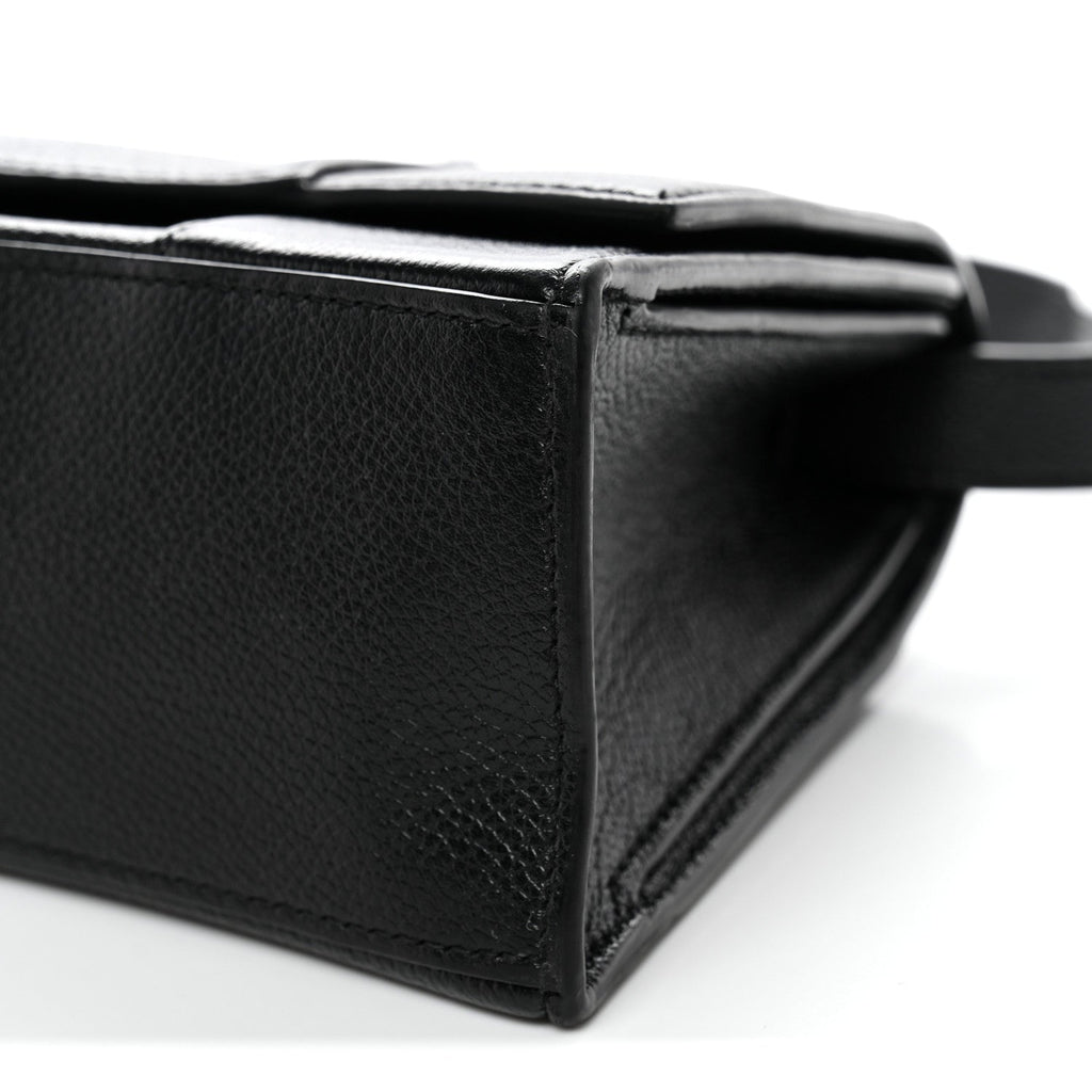 Grained Calfskin Small Hourglass Sling Shoulder Bag Black