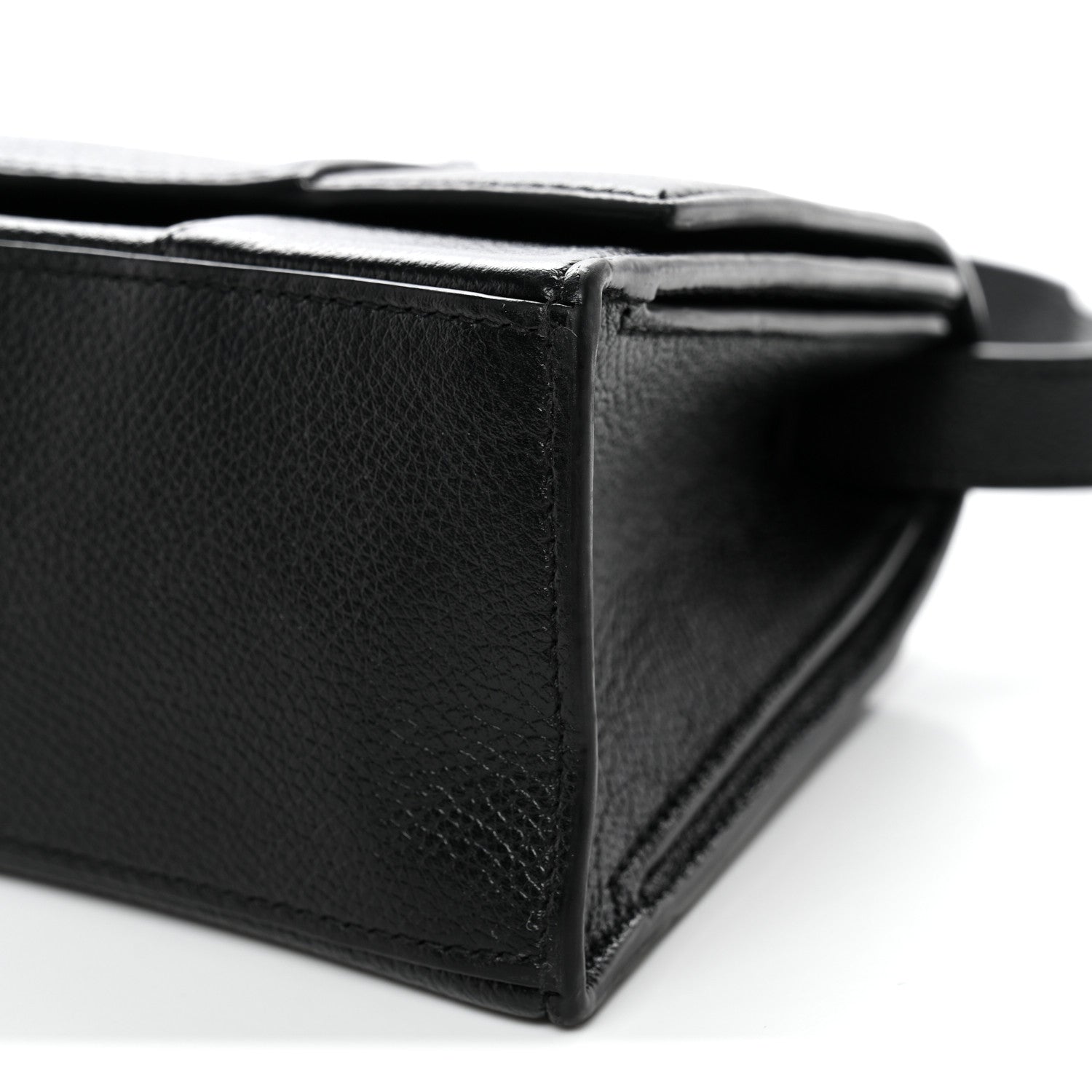 Grained Calfskin Small Hourglass Sling Shoulder Bag Black