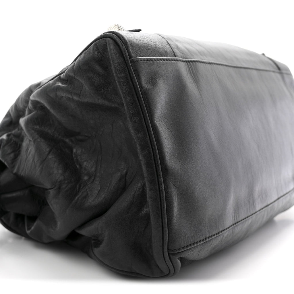 Agneau Giant 21 Silver Hardware Mid Day Black