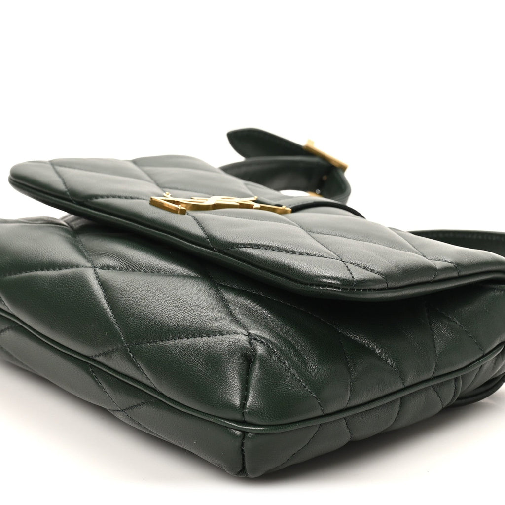 Lambskin Quilted Le 57 Diamond Shoulder Bag Vert Fonce