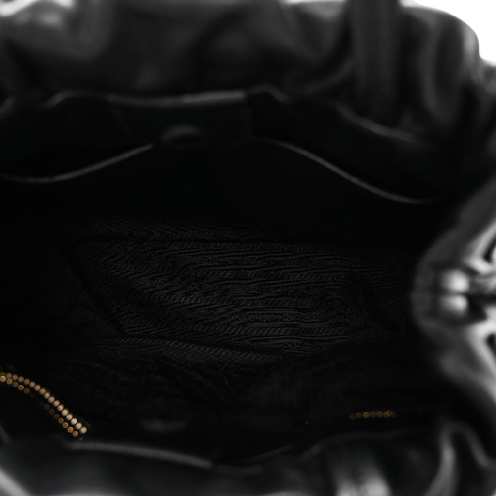 Nappa Drawstring Tote Black