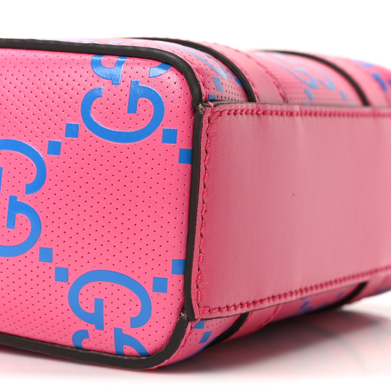 Calfskin GG Tennis Embossed Mini Tote Bag Modern Fuchsia Modern Blue