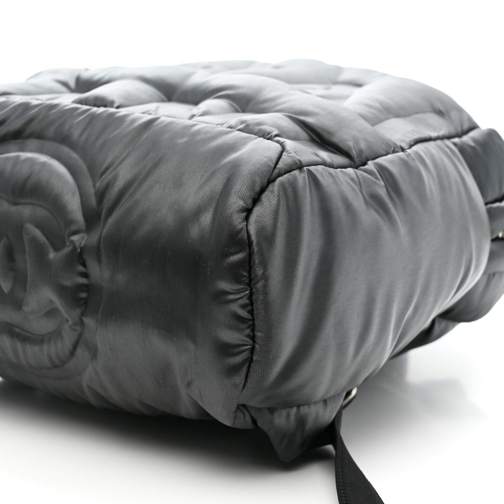 Nylon Embossed Small Doudoune Backpack Grey