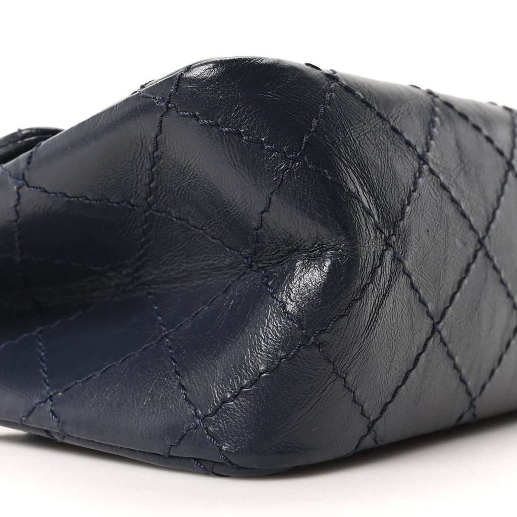 Aged Calfskin Quilted 2.55 Reissue Mini Flap Navy