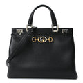 Smooth Calfskin Medium Zumi Top Handle Bag Black