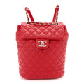Lambskin Quilted Small Urban Spirit Backpack Red