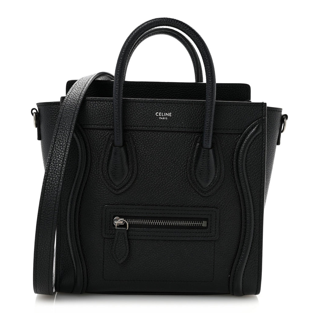 Drummed Calfskin Nano Luggage Black