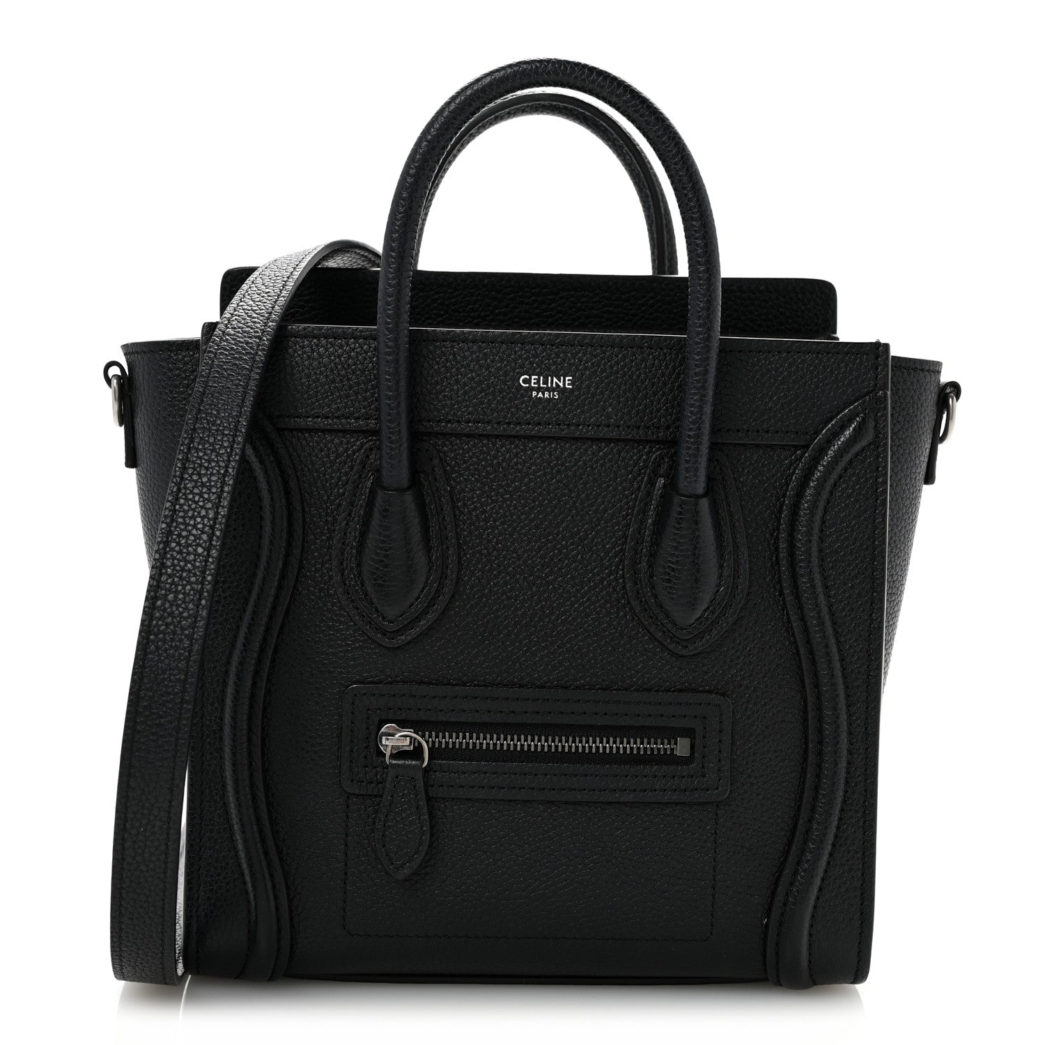 Drummed Calfskin Nano Luggage Black