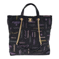 Denim Quilted Denim Mood Maxi Shopping Bag Black Multicolor