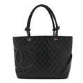 Calfskin Quilted Large Cambon Tote Black