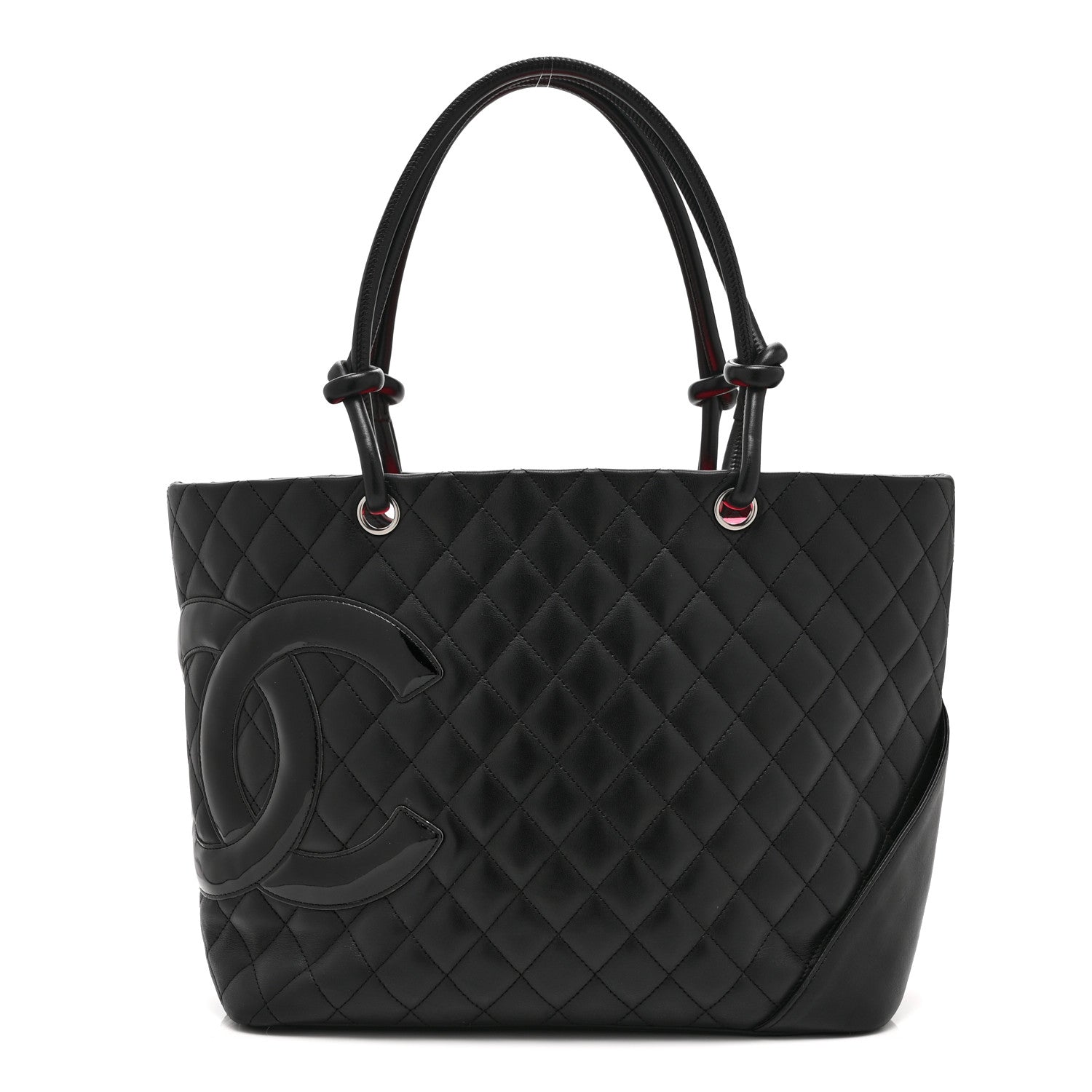 Calfskin Quilted Large Cambon Tote Black