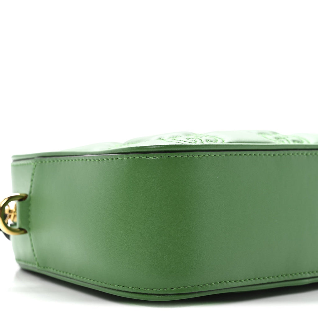 Calfskin GG Matelasse Shoulder Bag Spring Green Natural