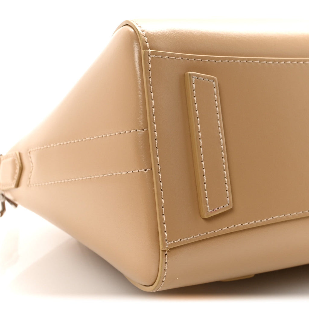 Box Calfskin Mini Lock Antigona Shoulder Bag Beige Cappuccino