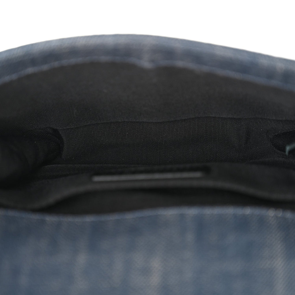 Denim Embossed Small Boy Flap Blue