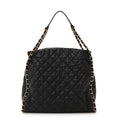 Calfskin Quilted Large Chain Me Hobo Black