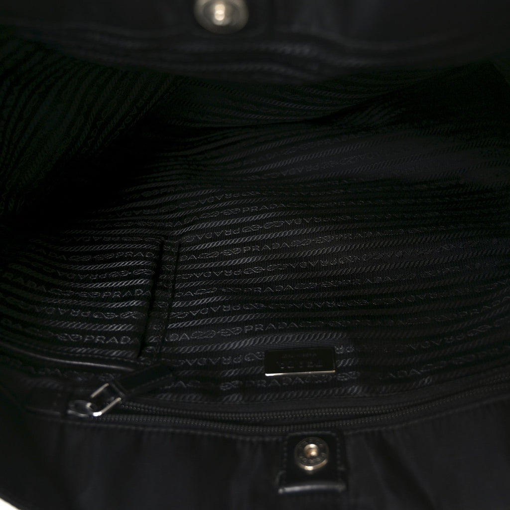 Tessuto Nylon Shopping Tote Black