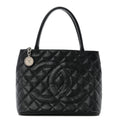 Caviar Quilted Medallion Tote Navy