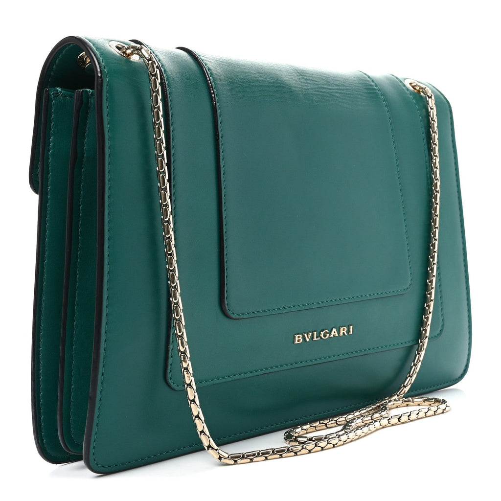 Calfskin Serpenti Forever Shoulder Bag Emerald Green