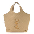 Nubuck Suede Quilted Maxi Icare Shopping Tote Safari Beige