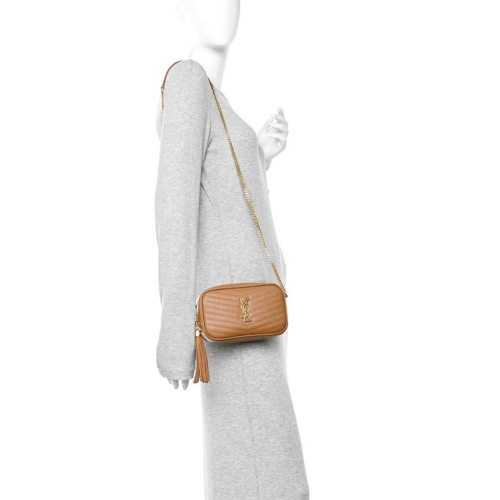 Grain De Poudre Matelasse Monogram Mini Lou Camera Bag Dark Natural