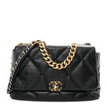 Goatskin Quilted Maxi Chanel 19 Flap Black