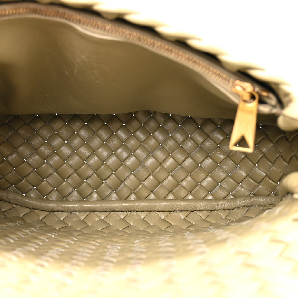 Nappa Intrecciato Small Cobble Shoulder Bag Camel