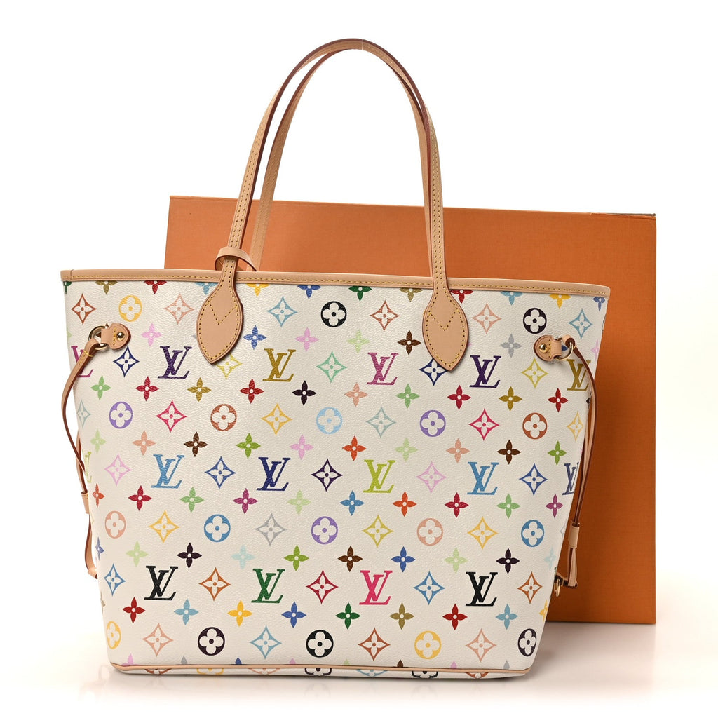 LV X TM Monogram Multicolor Neverfull MM White
