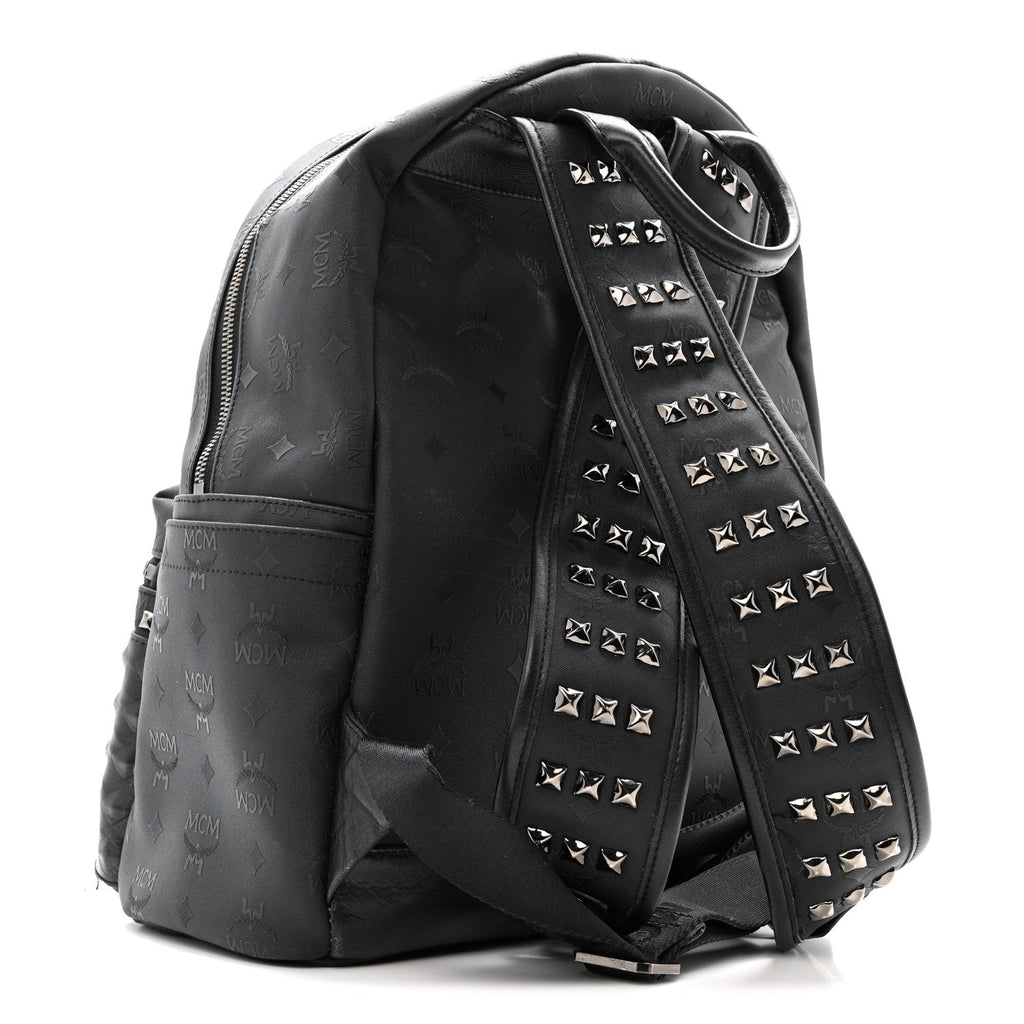 Nylon Monogram Studded Stark Medium Backpack Black