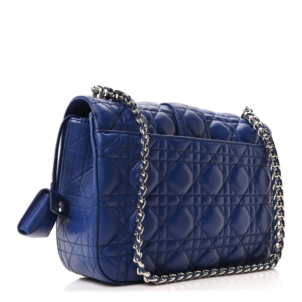Lambskin Cannage Medium Miss Dior Flap Blue