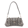 Nappa Vertical Matelasse Small Maxi Horsebit Chain Shoulder Bag Gray