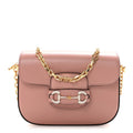 Azalea Calfskin Crystal GG Monogram Mini Horsebit 1955 Shoulder Bag Pink