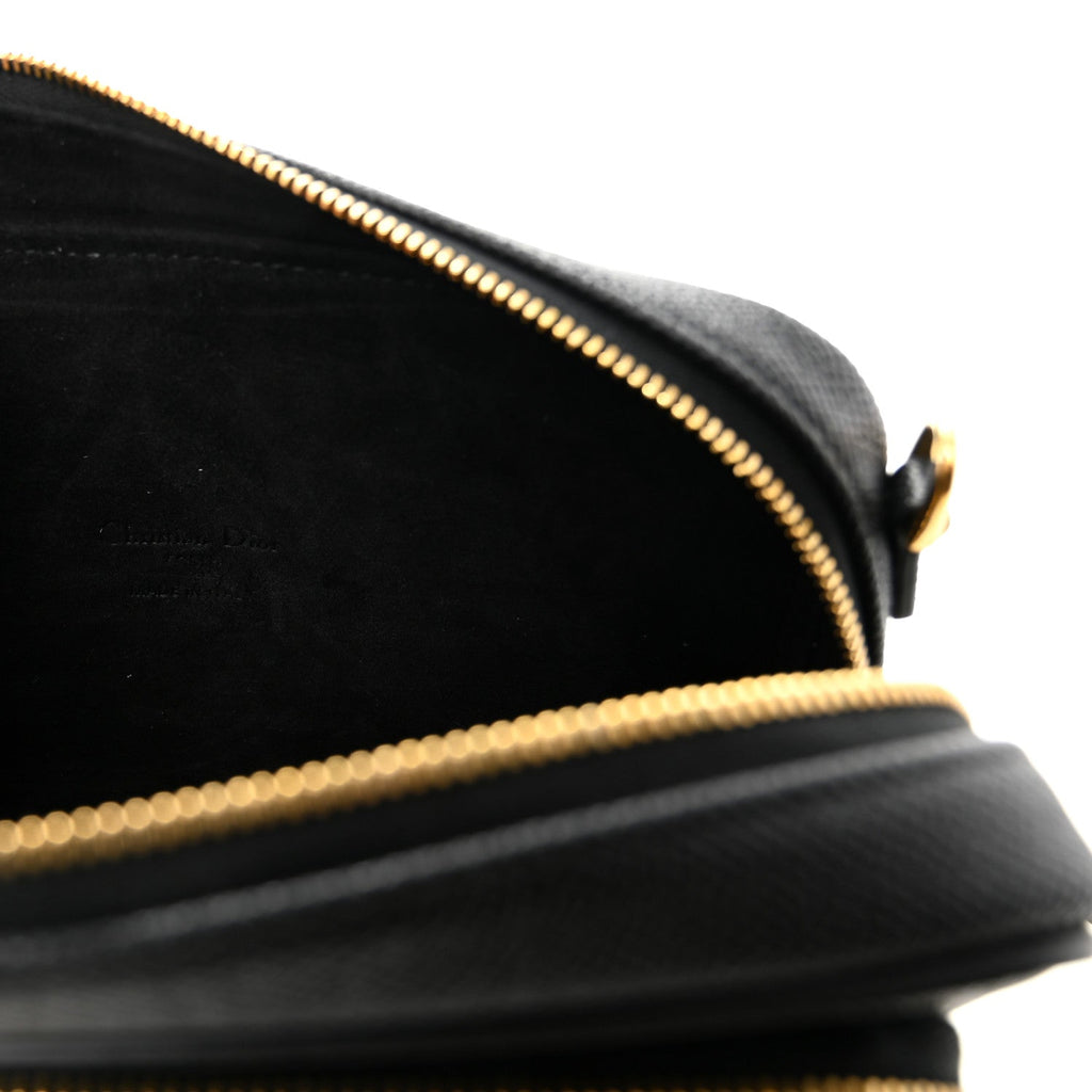 Grained Calfskin Caro Double Pouch Black