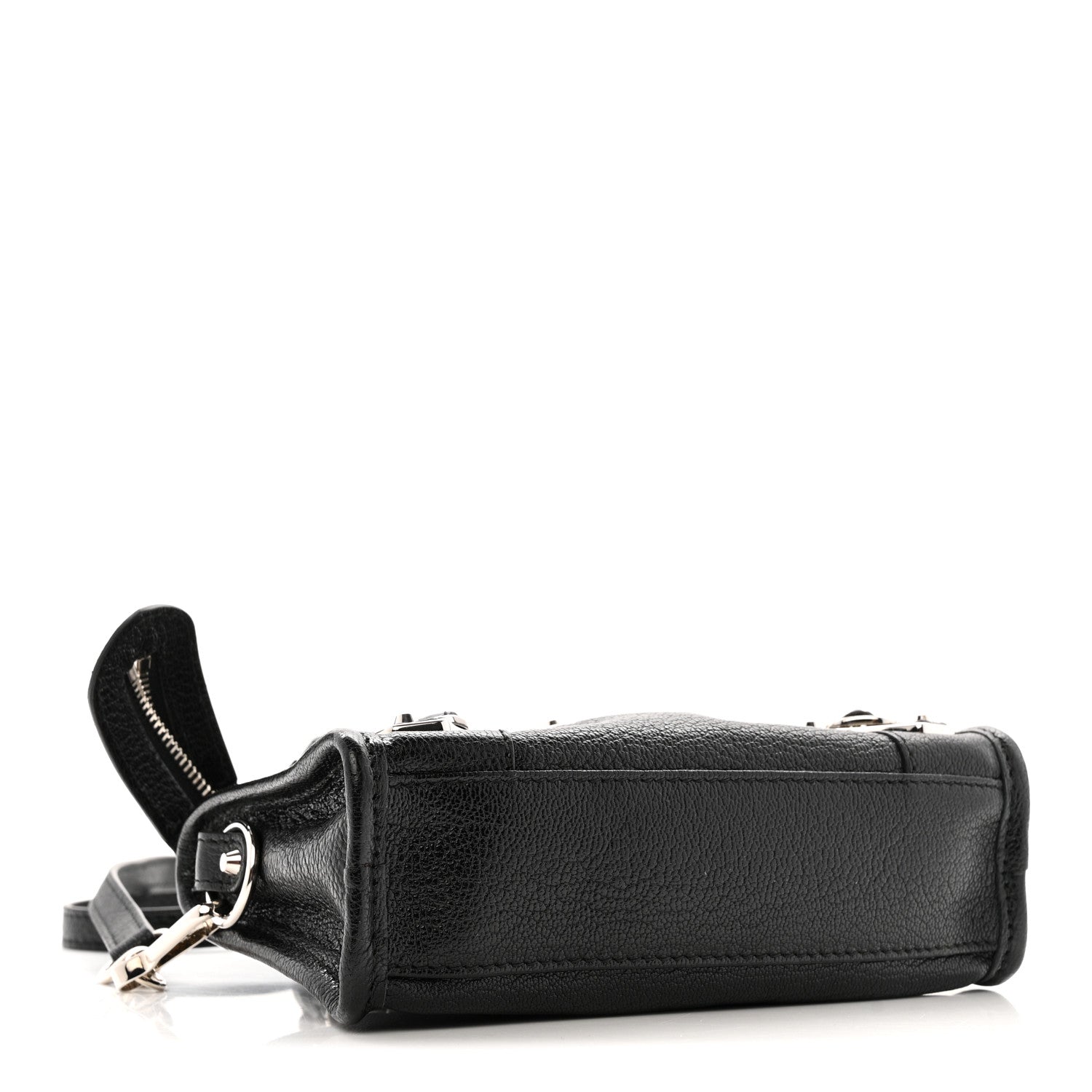 Chevre Silver Metallic Edge Hardware Nano City Black