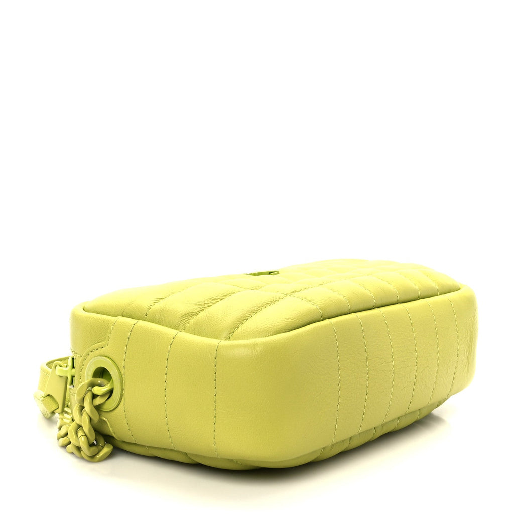 Lambskin Quilted Mini Lola Camera Bag Vivid Vivid Lime