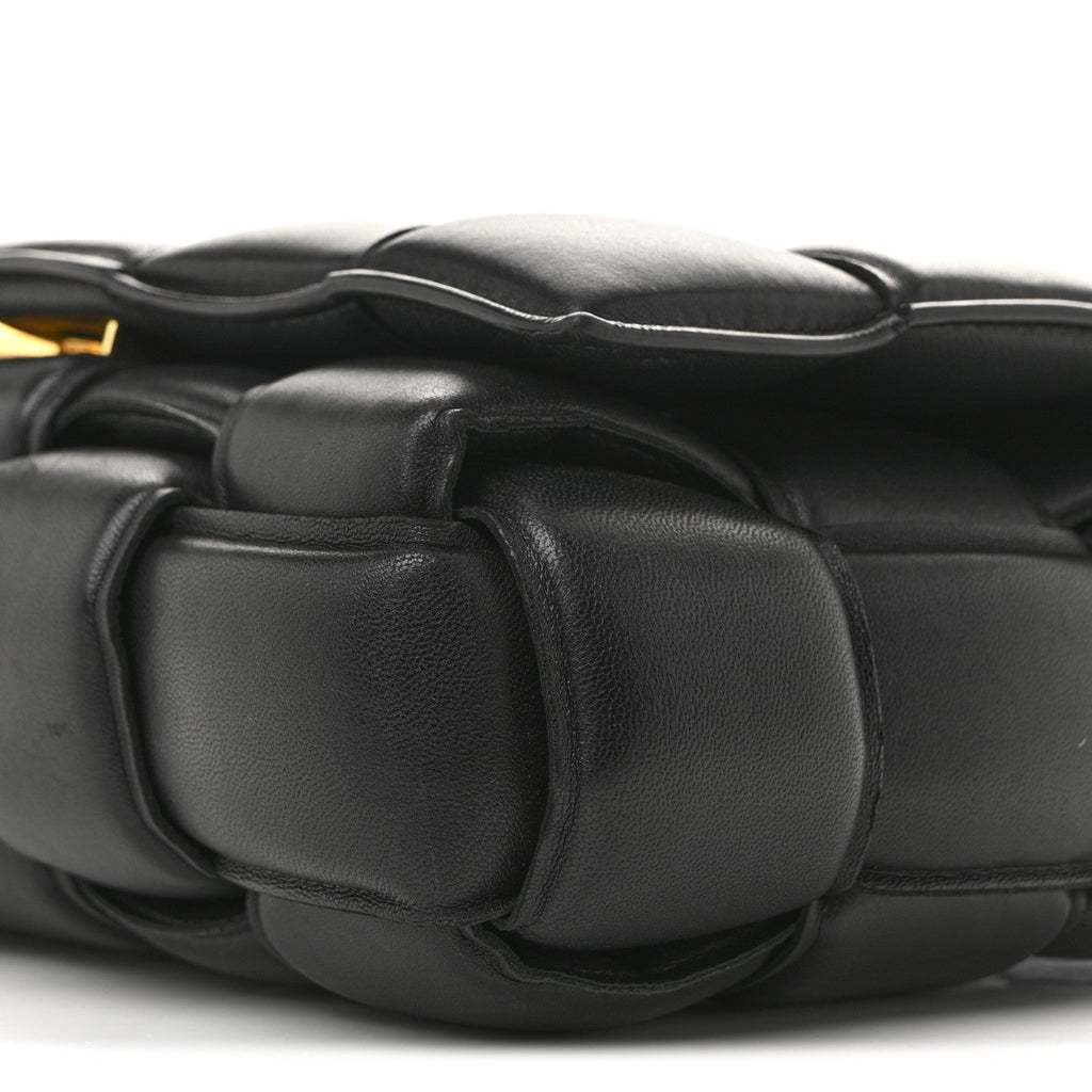 Nappa Maxi Intreccio Padded Cassette Crossbody Bag Black