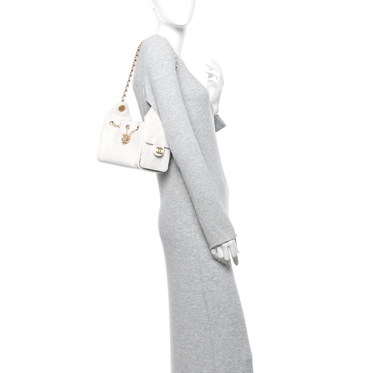 Caviar Quilted Mini Chanel 25 Handbag White