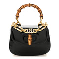 Patent Crystal Mini Bamboo 1947 Top Handle Chain Bag Black
