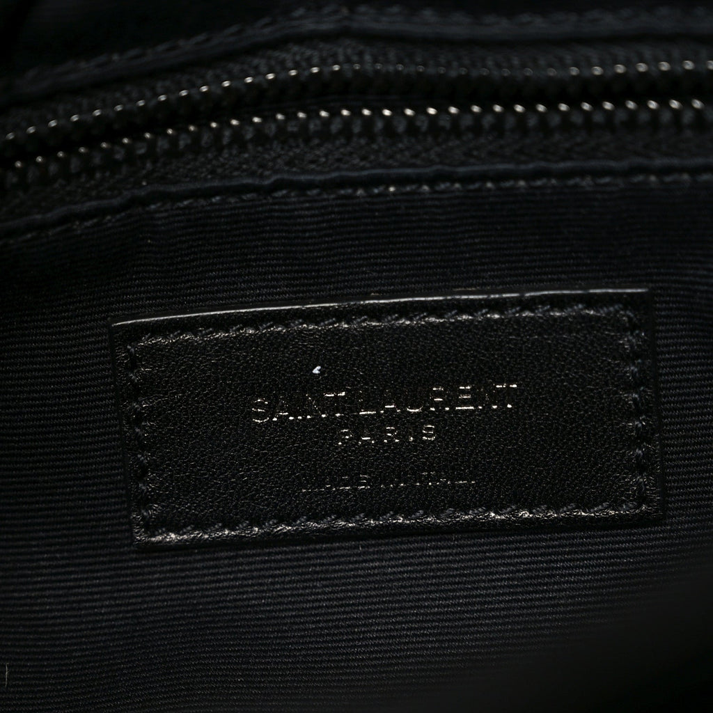 Calfskin Y Quilted Monogram Monochrome Medium Loulou Chain Satchel Black