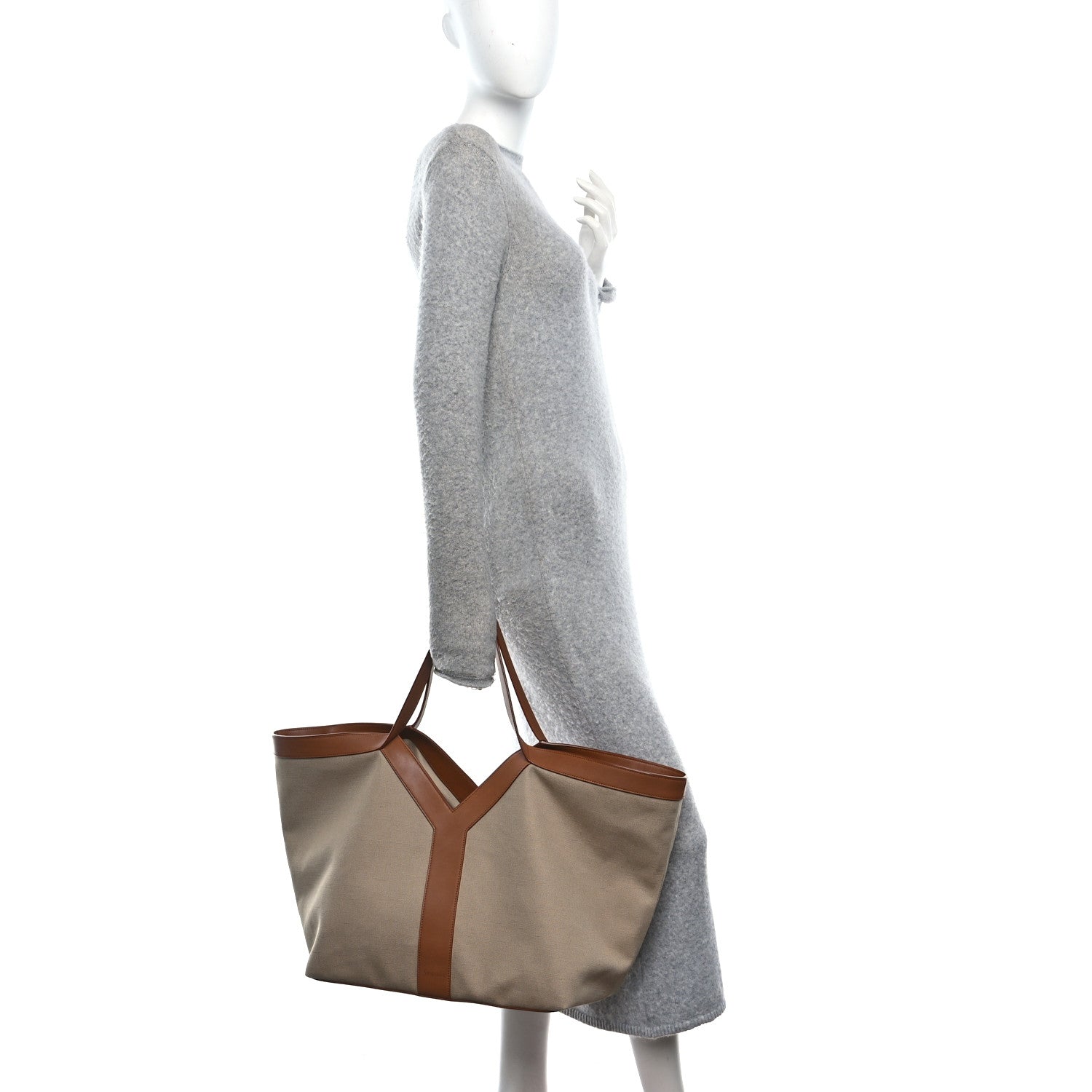 Canvas Calfskin Y Tote Desert Dust Brick