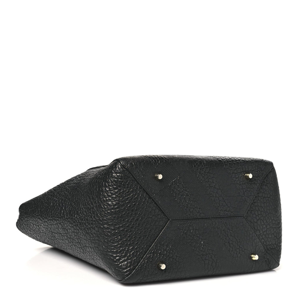 Heritage Grain Check Embossed Medium Dewsbury Tote Black