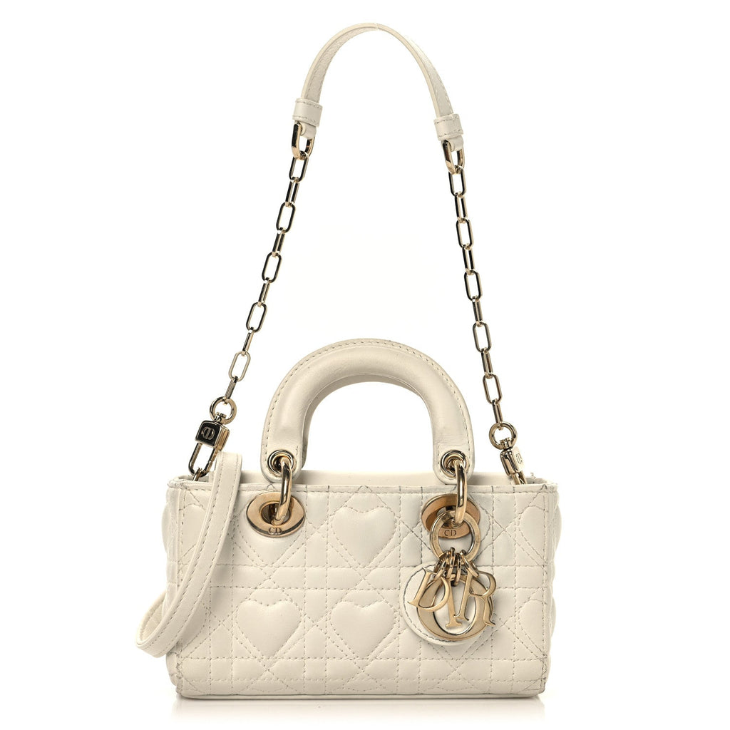 Lambskin Cannage Dioramour Micro Lady D-Joy Latte