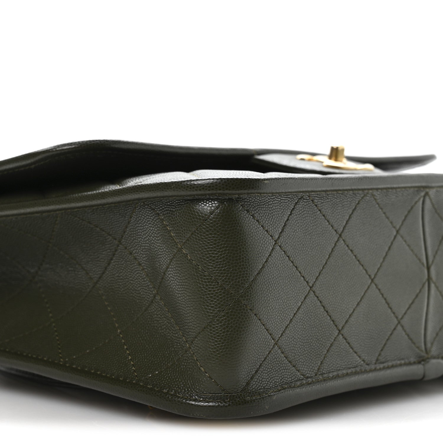 Caviar Quilted School Memory Backpack Dark Green