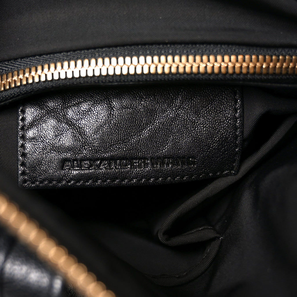 Pebbled Lambskin Rockie Black Antique Brass Hardware