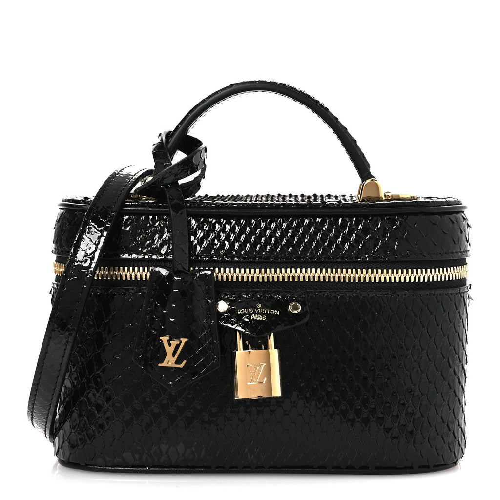 Snakeskin Vanity Pouch Black