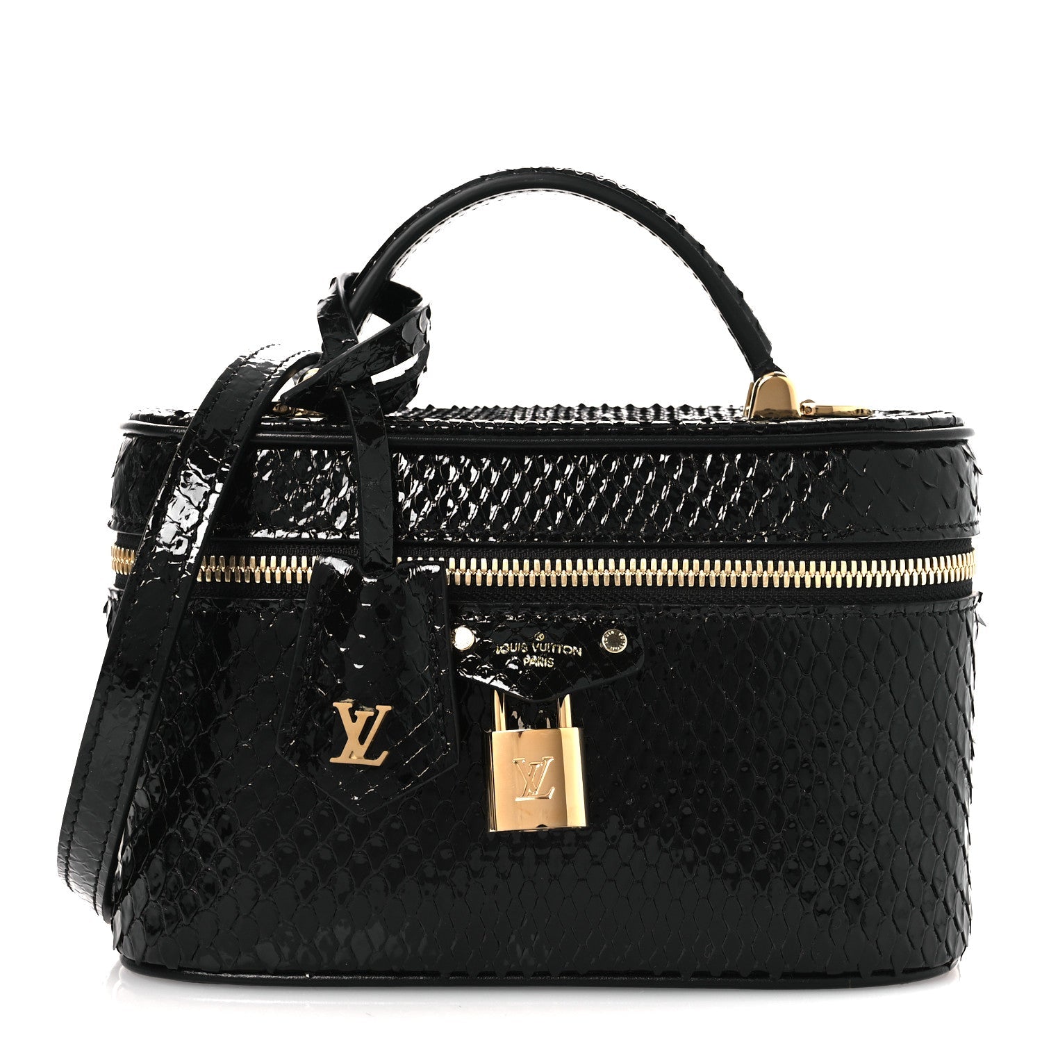 Snakeskin Vanity Pouch Black