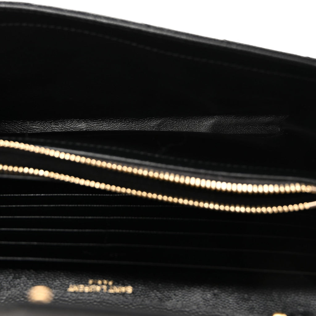 Grain De Poudre Matelasse Chevron Monogram Chain Wallet Black